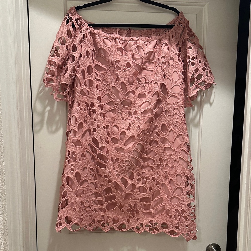 Pink Lace Off-Shoulder Top/Dress